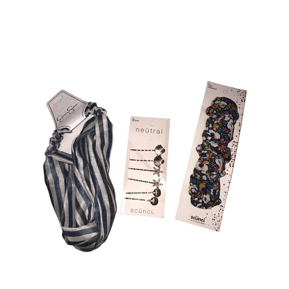 Hair Accessories Bundle Fabric Headbands Pins Gold Beach Nautical Floral NEW